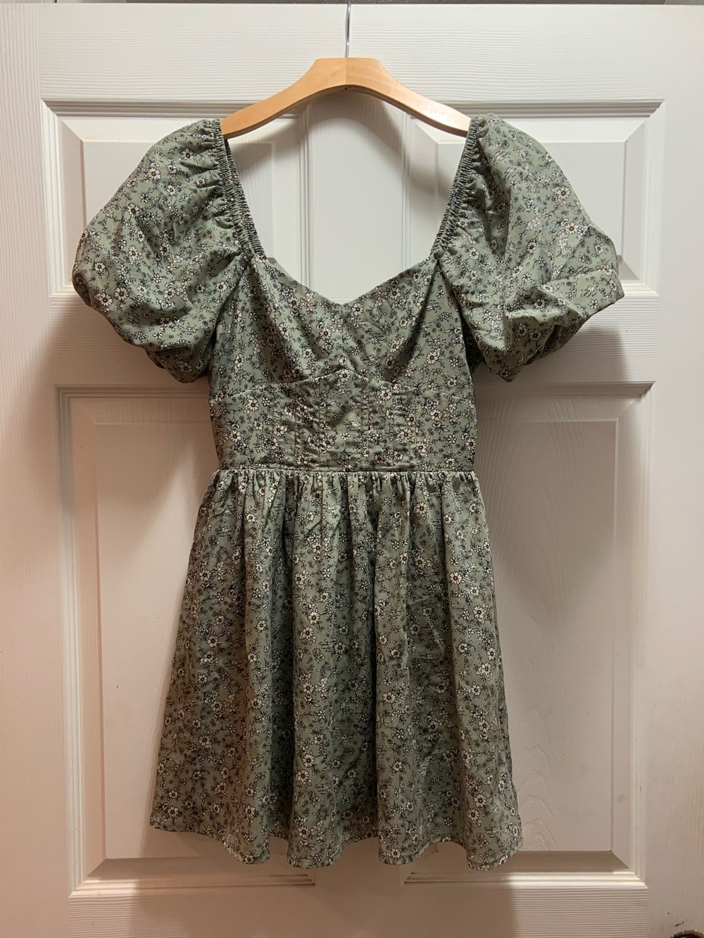 Altar'd State Sage Green Floral Mini Dress